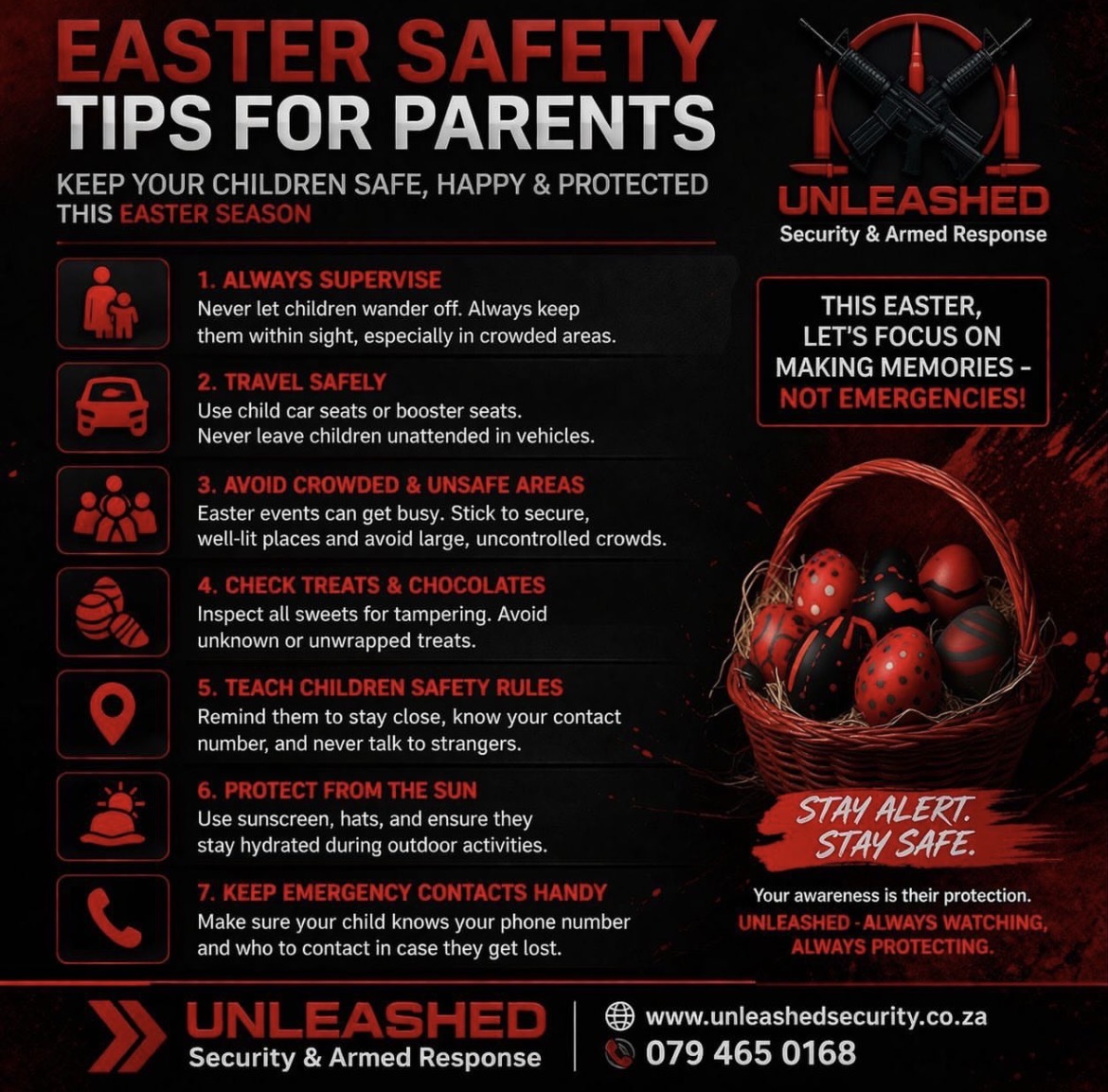 Easter safety tips for parents poster