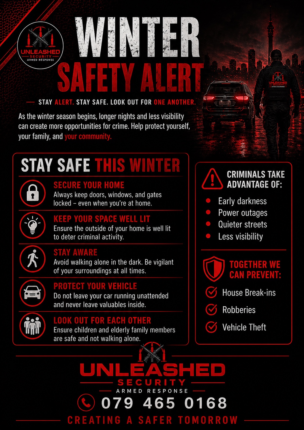 Winter safety alert poster