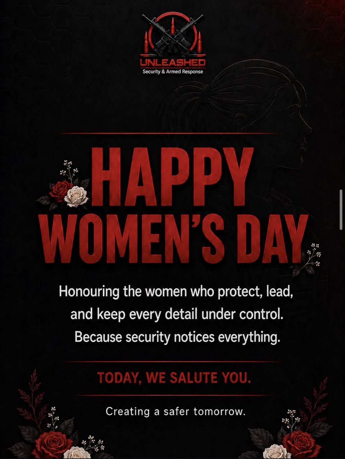 Women's Day advert from Unleashed Security