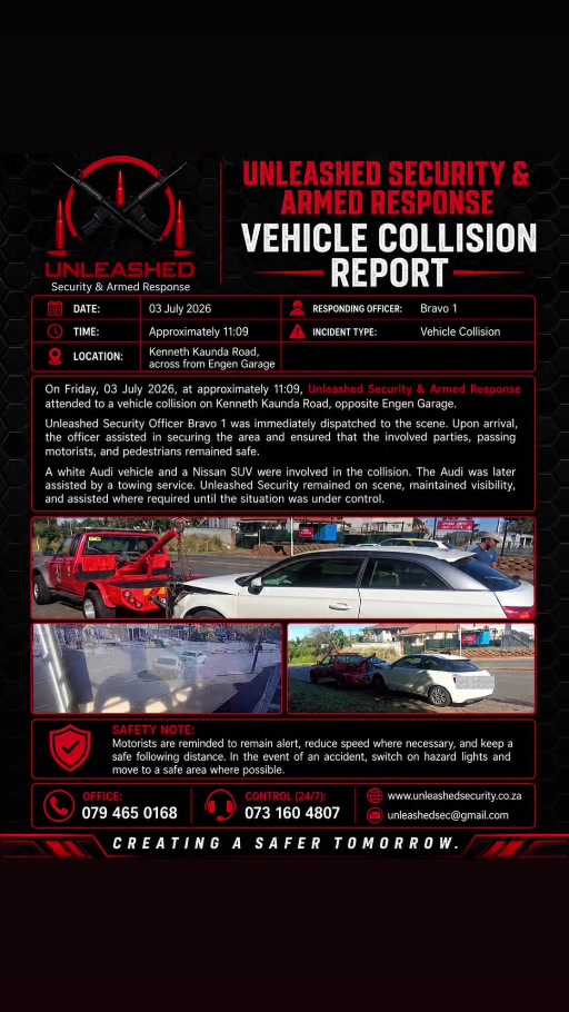 Vehicle collision report by Unleashed Security