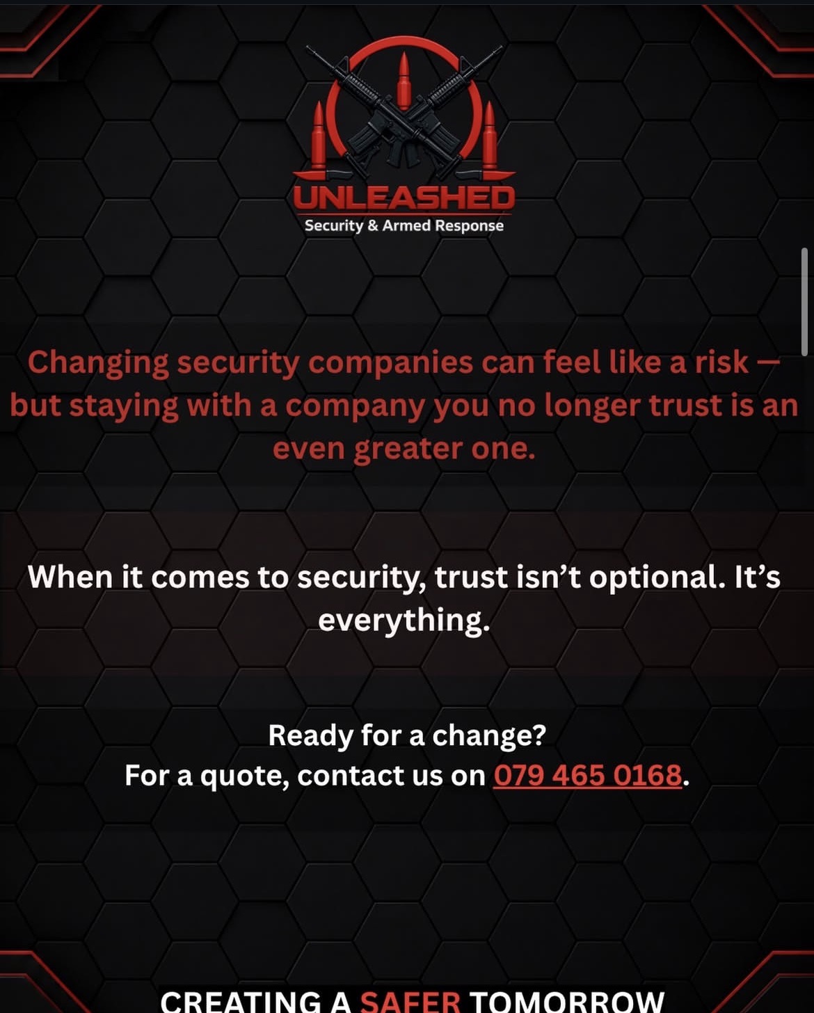 Changing security companies advert